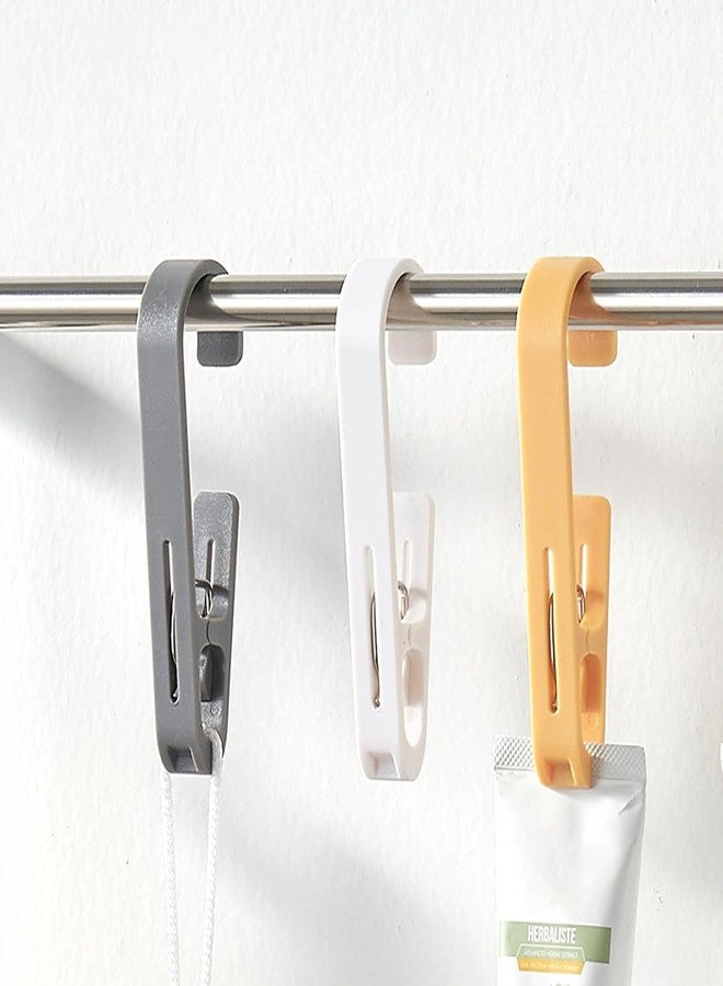 DHVSAM Large Clothes Pins Towel Clips, Multipurpose Clothes Pins Hook, Strong Plastic Clothes Hanger. S Hook for Shower Curtain Laundry Clothes pins (4 Pcs) - Image 3